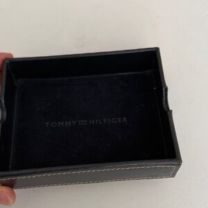 Tommy Hilfiger Navy Leather Organizer change and accessory holder